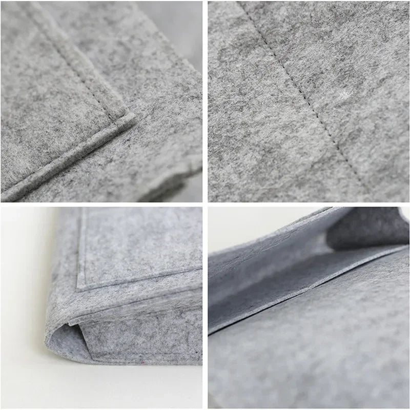Felt Bedside Storage Bag Pouch Bed Desk Bag Sofa TV Remote Control Hanging Caddy Couch Storage Organizer Bed Holder Pockets